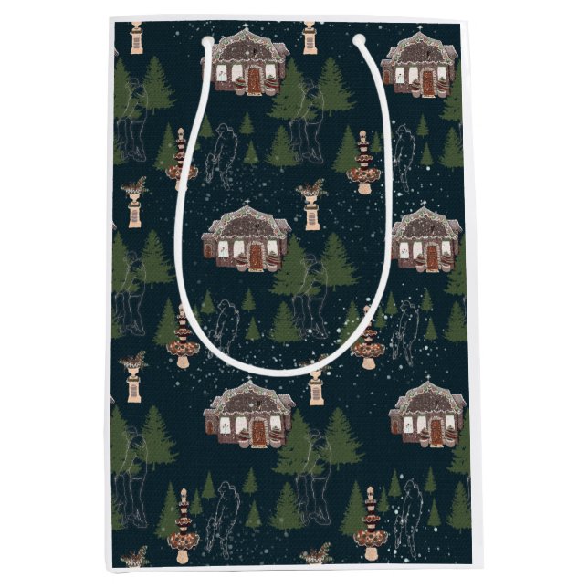 Sacola Para Presentes Média Escolha uma árvore de Natal (Frente)
