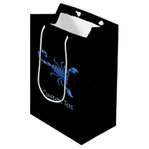 Sacola Para Presentes Média Escorpião Azul