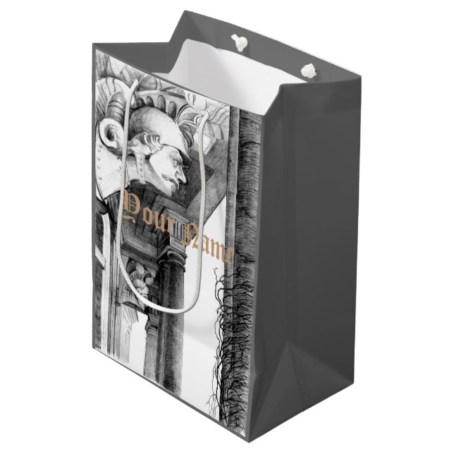 Sacola Para Presentes Média Escultura de Arte Lápis do Castelo (Frente inclinada)