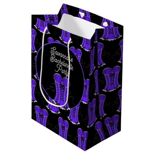 Sacola Para Presentes Média Espartilho Roxo Sedutor  (Frente inclinada)