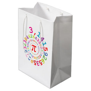 Sacola Para Presentes Média Espessura original dos dígitos Pi número 3,14...