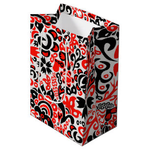 Sacola Para Presentes Média Espetáculo floral de arte popular ucraniana