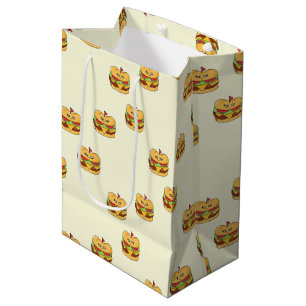Sacola Para Presentes Média Espetáculos de hambúrgueres de kawaii em forma de