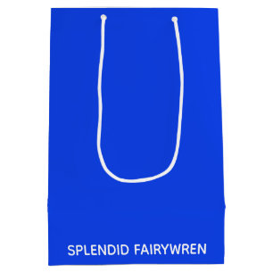 Sacola Para Presentes Média Esplêndido Nome de Cor Azul Fairywren