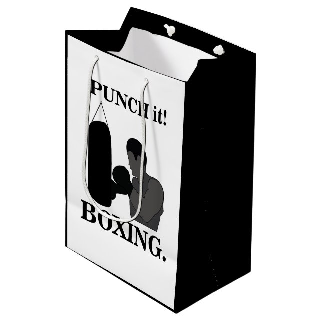 Sacola Para Presentes Média Esporte de Boxe Soco Boxe (Frente inclinada)