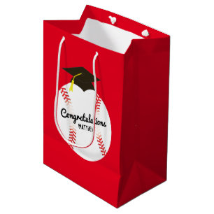 Sacola Para Presentes Média Esportes de Festa de formatura de beisebol