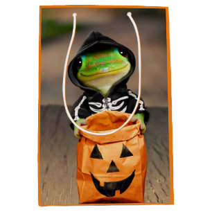 Sacola Para Presentes Média Esqueleto Gecko