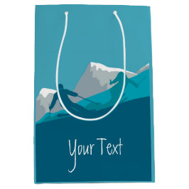 Sacola Para Presentes Média Esqui alpino personalizado