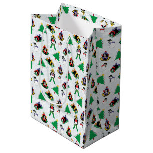Sacola Para Presentes Média Esqui de pinguim de Natal