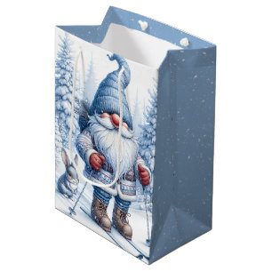 Sacola Para Presentes Média Esqui natalino com coelhinho