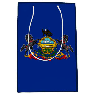 Sacola Para Presentes Média Estado da Pensilvânia Flag Design
