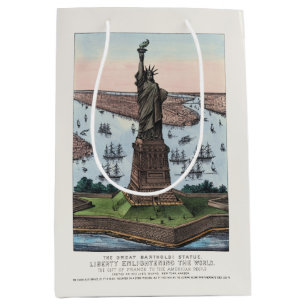 Sacola Para Presentes Média Estatua da Liberdade do Porto de NYC de 1885 Arte