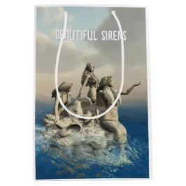 Sacola Para Presentes Média Estátua de Sereia. Personalizável
