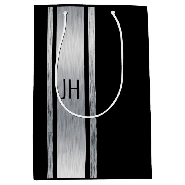 Sacola Para Presentes Média Este solteirão nobre preto e branco  (Frente)