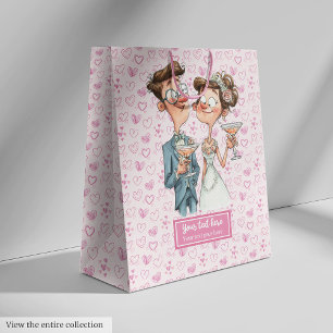 Sacola Para Presentes Média Estilo de Cartoon Engraçado Noivo Gift Bag Quirky
