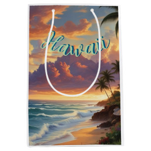 Sacola Para Presentes Média Estilo Vintage Viagem Honolulu Médio Havaiano - Pa