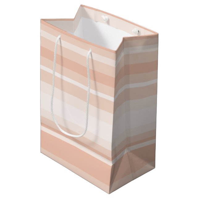 Sacola Para Presentes Média Estrias de pêssego (Frente inclinada)