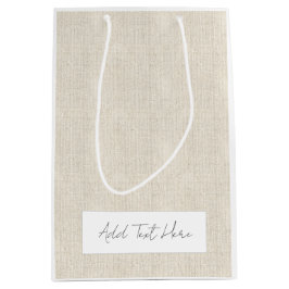 Sacola Para Presentes Média Eterno de Linhagens Natural Adicionar Texto Própri