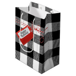 Sacola Para Presentes Média Etiqueta De Presente De Aniversário Vermelho Na Xa