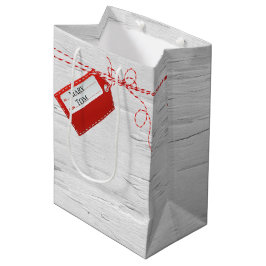 Sacola Para Presentes Média Etiqueta Vermelha No Saco De Presente Médio De Bir