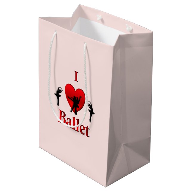 Sacola Para Presentes Média Eu Adoro Ballet (Verso inclinado)