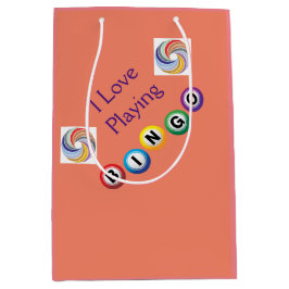 Sacola Para Presentes Média Eu adoro Bingo n Swirls Gift Bag