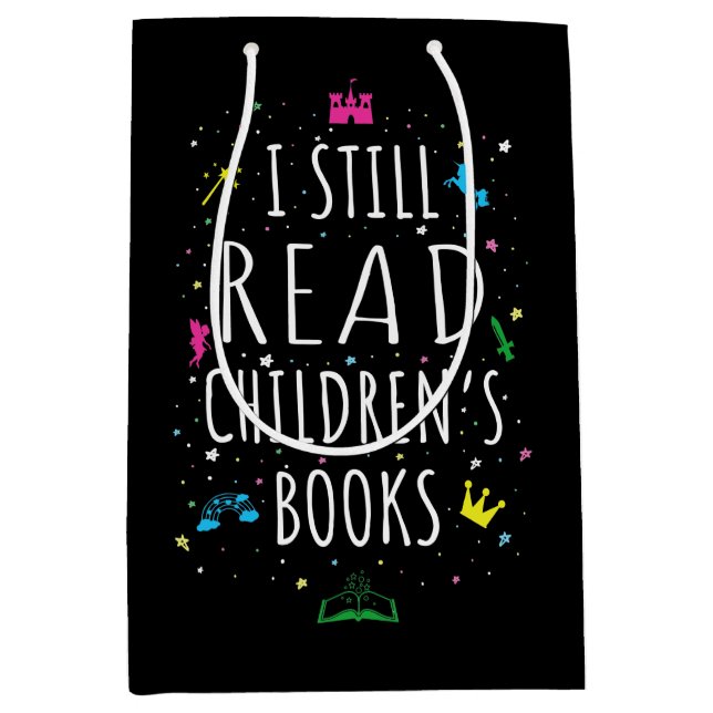 Sacola Para Presentes Média Eu ainda leio livros infantis I (Frente)