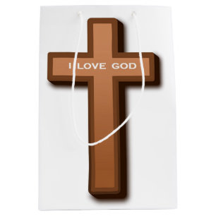 SACOLA PARA PRESENTES MÉDIA "EU AMO DEUS" ATRAVÉS DO