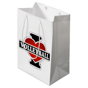 Sacola Para Presentes Média Eu amo o voleibol