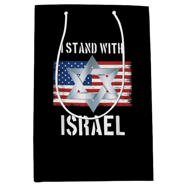 Sacola Para Presentes Média eu apoio israel (Frente)
