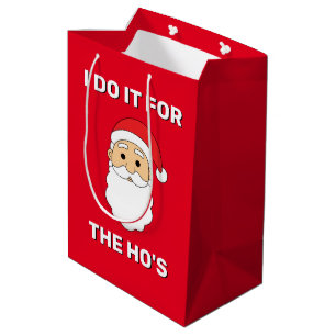 Sacola Para Presentes Média Eu faço isso pelo Papai Noel vermelho malvado