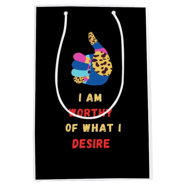 Sacola Para Presentes Média Eu sou digno (Frente)