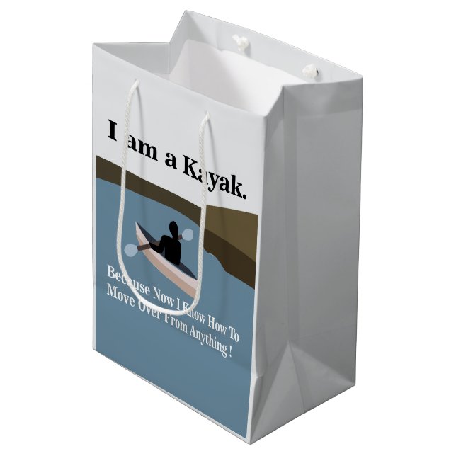 Sacola Para Presentes Média Eu sou um Kayak Canoando Kayaking (Frente inclinada)