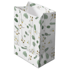 Sacola Para Presentes Média Eucalyptus Greenery Glossomas de Goma Dólar