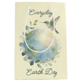 Sacola Para Presentes Média Everyday Earth Day Hummingbird Bird