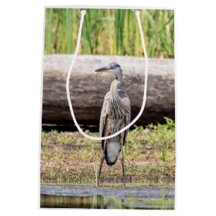Sacola Para Presentes Média Excelente Blue Heron no lago Champlain
