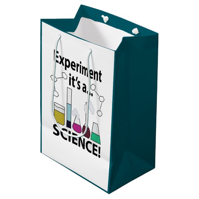 Sacola Para Presentes Média Experimento científico É uma ciência (Frente inclinada)