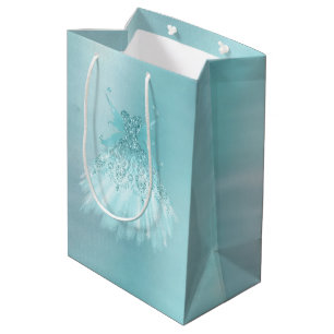 Sacola Para Presentes Média Fada Wing Mint Gown Luxe Pearl Green Aqua Sheen