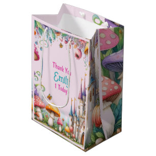 Sacola Para Presentes Média Fairycore de Aniversário da Princesa Fada Personal