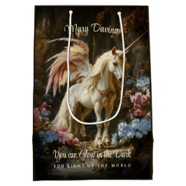 Sacola Para Presentes Média Fairyland Fantasy Forest Unicorn Fairy