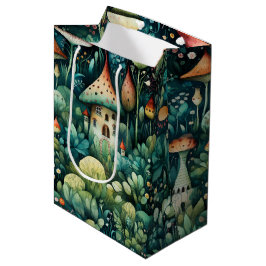 Sacola Para Presentes Média Fairytala em Fairyland Mushroom House Laranja Verd