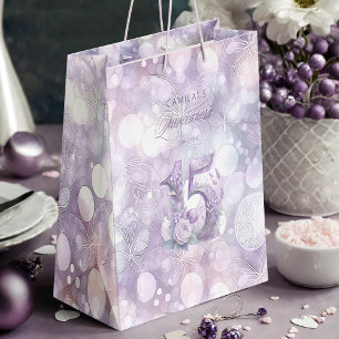 Sacola Para Presentes Média Fairytale Garden Quinceanera Lavanda/Lilac ID1030