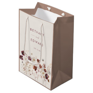 Sacola Para Presentes Média Fall Floral Wedding