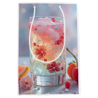 Sacola Para Presentes Média Fantasia Floral Refrescante
