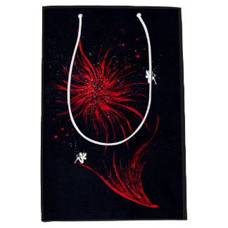 Sacola Para Presentes Média Fantasia Lírio-Aranha Vermelho Crimson Lycoris