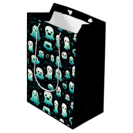 Sacola Para Presentes Média Fantasmagóricos Verdes Fofos Adoráveis Pretos Hall