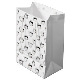 Sacola Para Presentes Média Fantasmas Brancos e Gatos Pretos Halloween Branco
