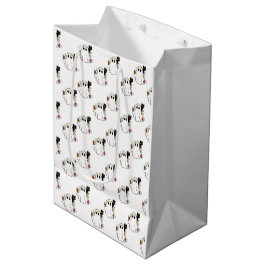 Sacola Para Presentes Média Fantasmas Brancos e Gatos Pretos Halloween Branco