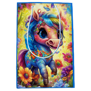 Sacola Para Presentes Média Fantasy Cute Horse Animal