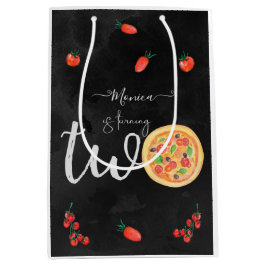 Sacola Para Presentes Média Fatia de diversão, segundo aniversário